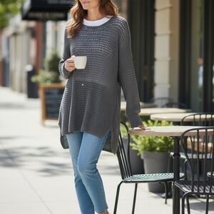 Elegant Charcoal Knit Sweater